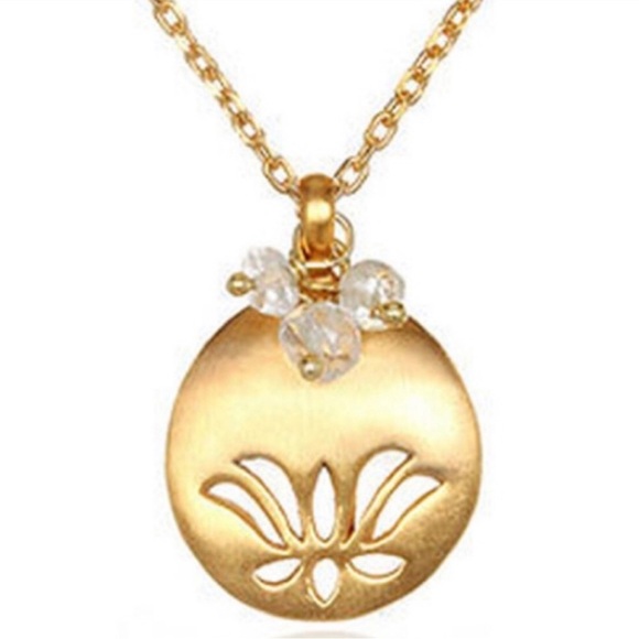 Satya Genuine Semi Precious Birthstone Lotus Pendant Necklace-Boutique - Picture 10 of 16